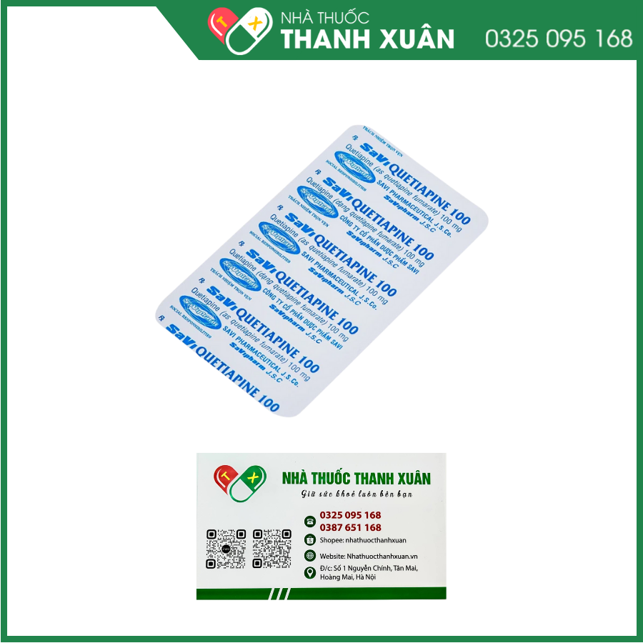 Savi Quetiapine 100 điều trị tâm thần phân liệt, rối loạn lưỡng cực